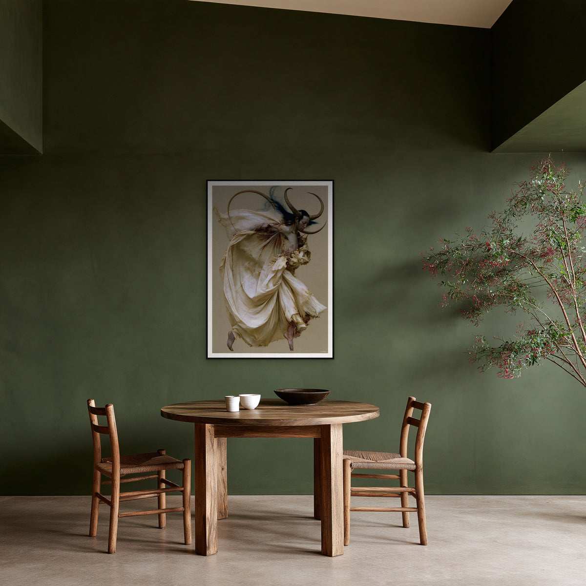 Jeté — the A0 print hung on a wall, frame not included
