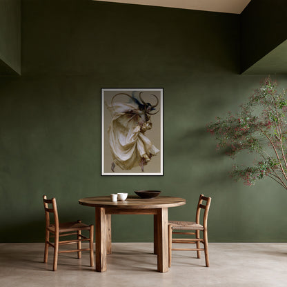 Jeté — the A0 print hung on a wall, frame not included