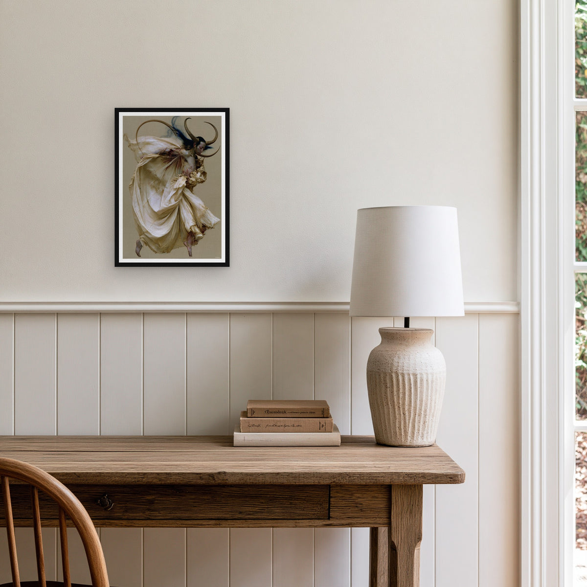 Jeté — the A3 print hung on a wall, frame not included